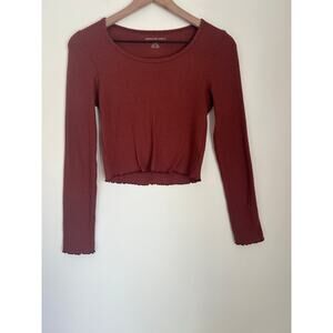 American Eagle Long Sleeve Knit Cropped Top